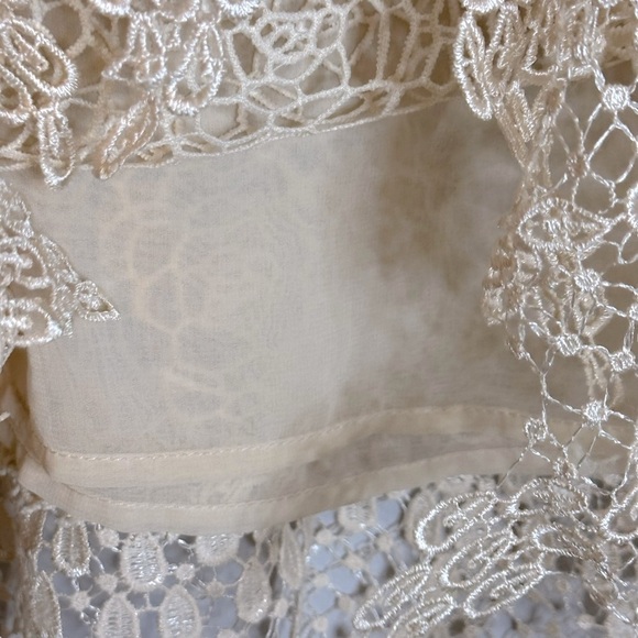 Anthropologie Ryu Cream Lace and Crochet Overlay Tunic NWT Large RT5758-S14 - Picture 10 of 13